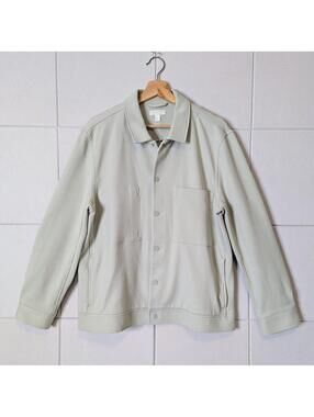 COS minimalist jersey twill snap front overshirt jacket